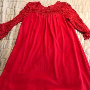 Red 3/4 sleeve dress